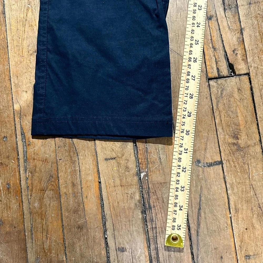 FF.LA Chino Pants Womens 34 Blue Solid Flat Front Curvy Fit Slash Pocket Outdoor